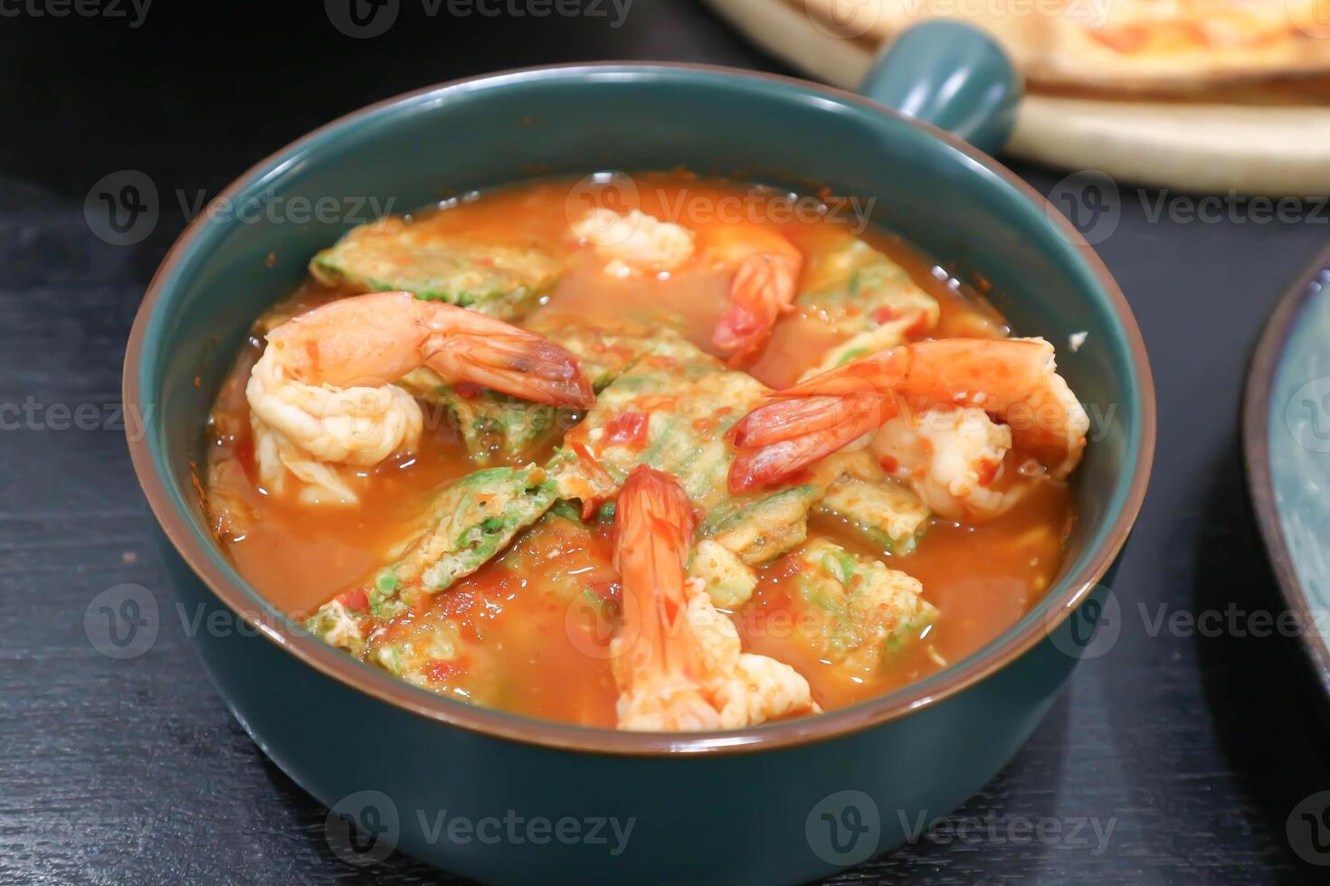 shrimp soup, shrimp and vegetable soup or spicy soup or prawn soup photo