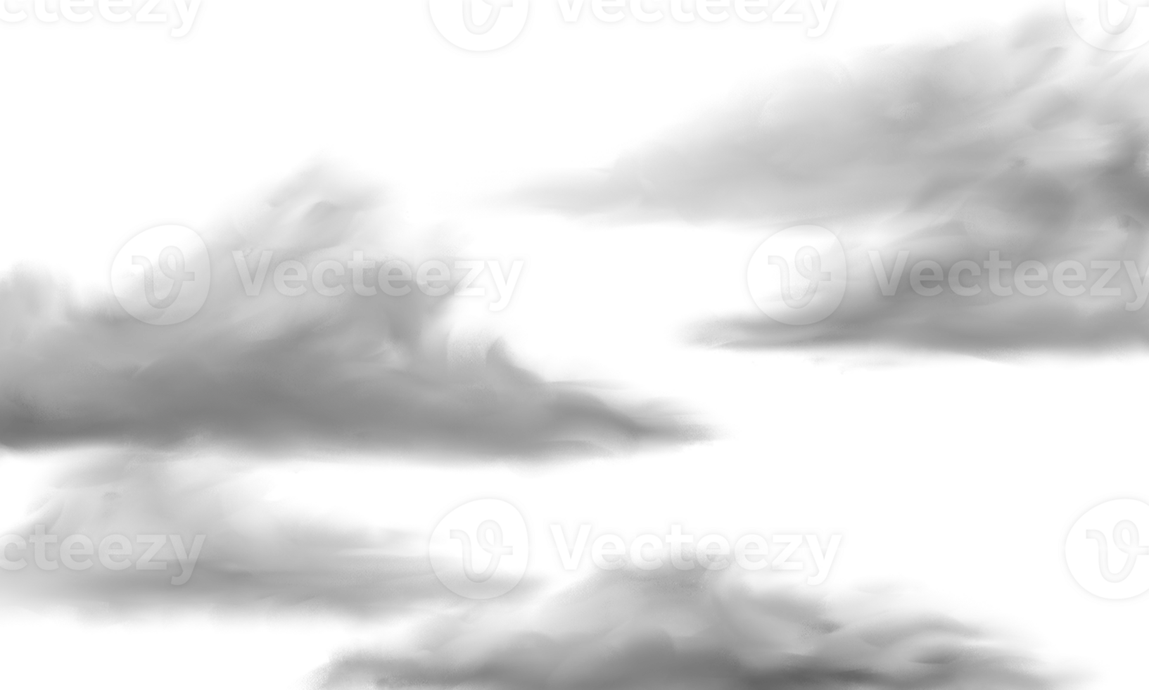 Grey cloud illustration on transparent background. png