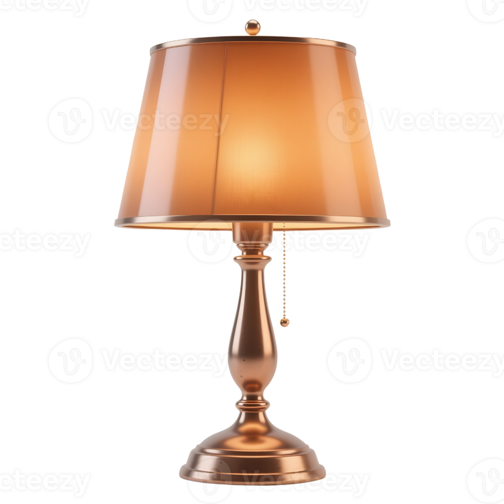 Bronze table lamp is isolated on transparent background png