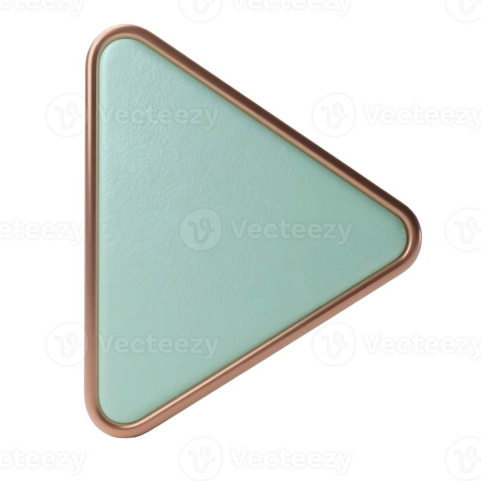 Mint triangle with copper frame isolated on transparent background png