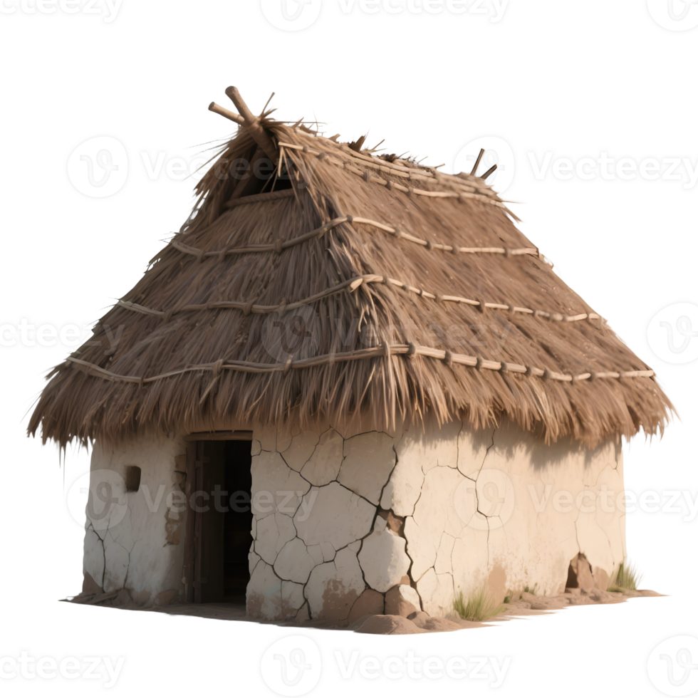 Small rural hut isolated on transparent background png