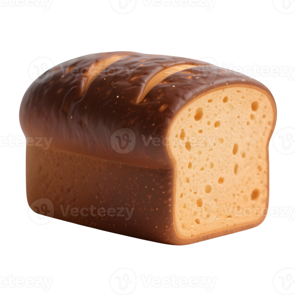 A loaf of sliced bread isolated on transparent background png