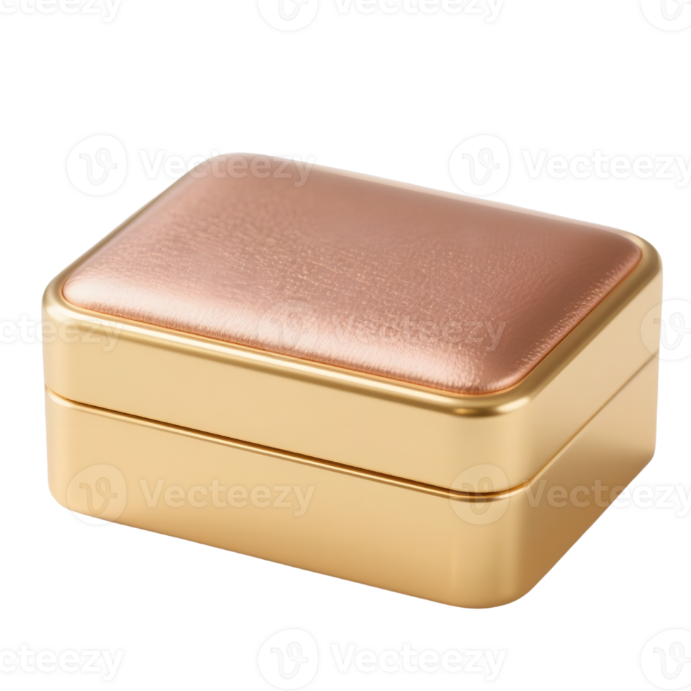 A golden box is isolated on transparent background png