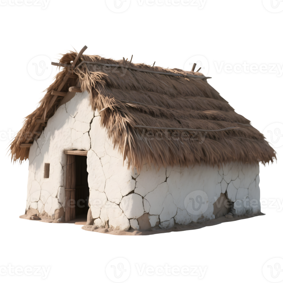 Small thatched hut isolated on transparent background png