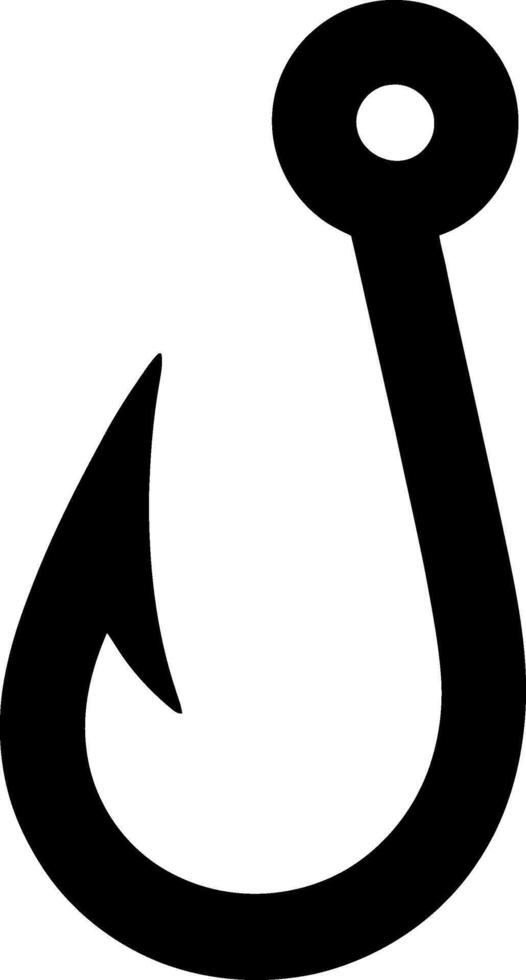 a black and white fish hook vector