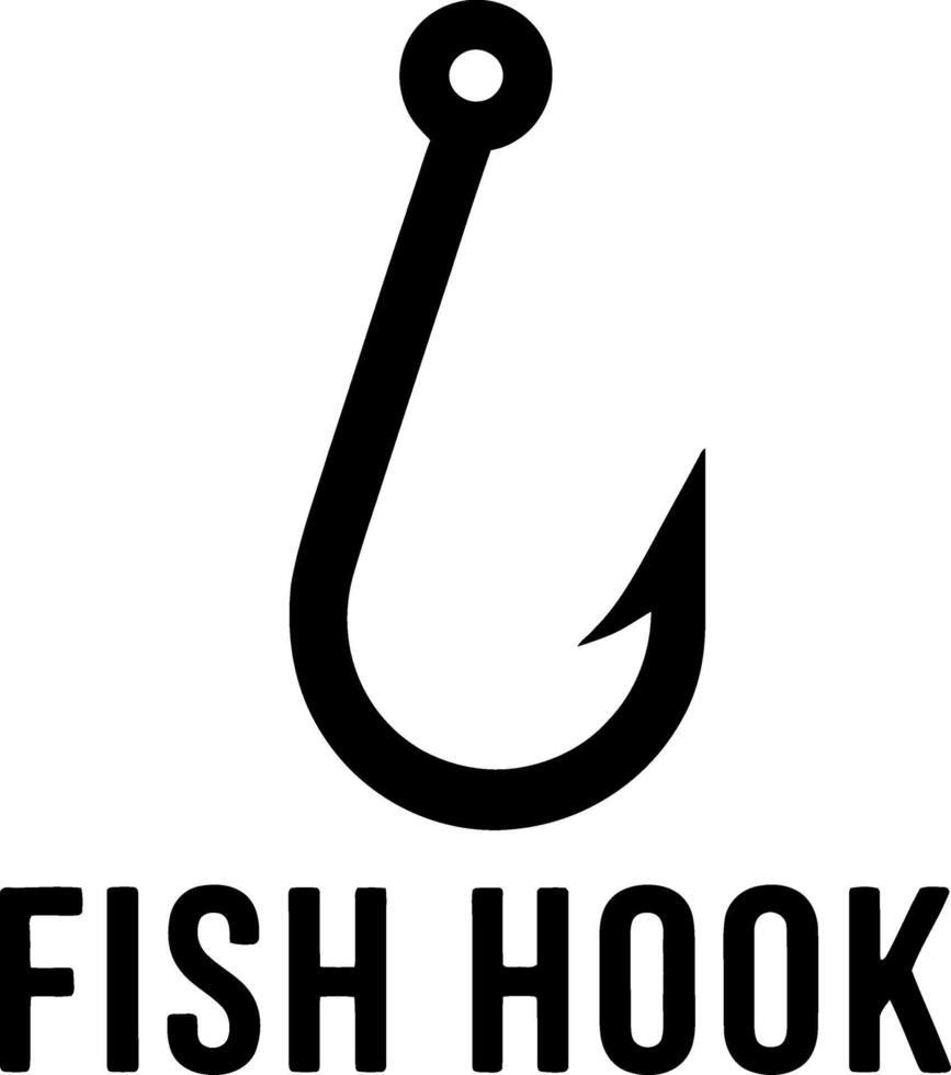 fish hook logo on a white background vector