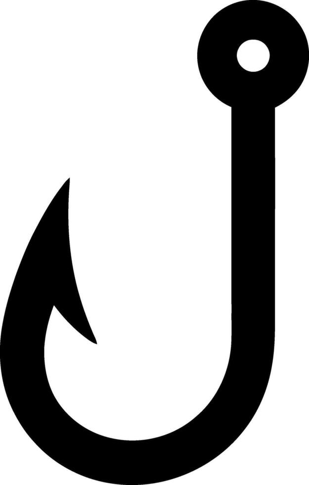 a fishing hook with a black and white outline vector