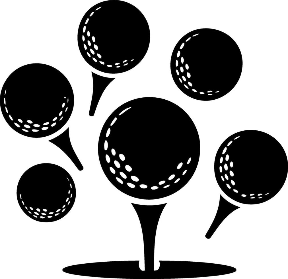 golf ball on tee illustration vector
