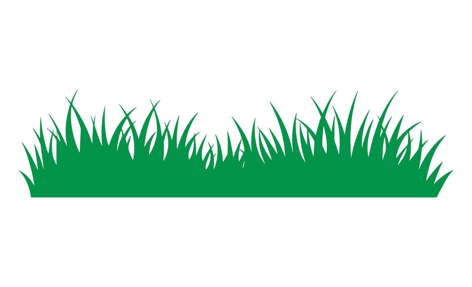 Simple green grass silhouette border on a clean white background vector