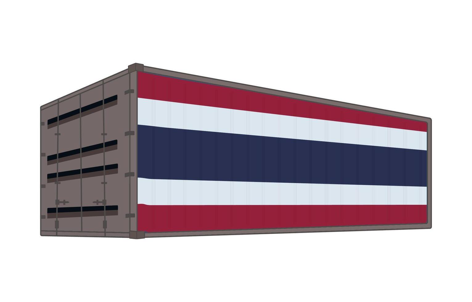 Thailand national flag with shipping container vector