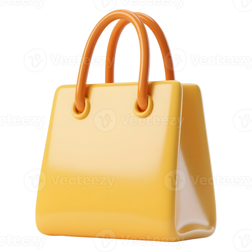 Yellow handbag isolated on transparent background png