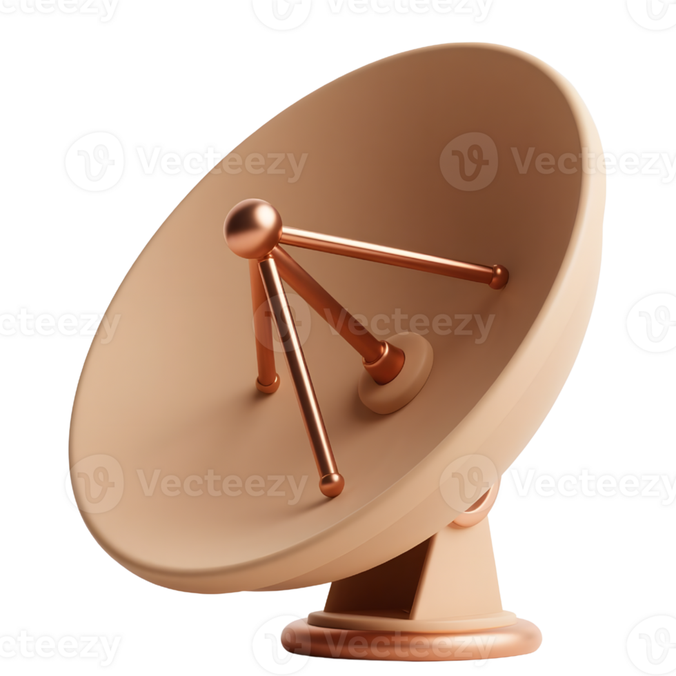 A tan satellite dish isolated on transparent background png