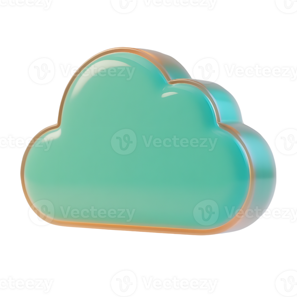 A blue cloud isolated on transparent background png