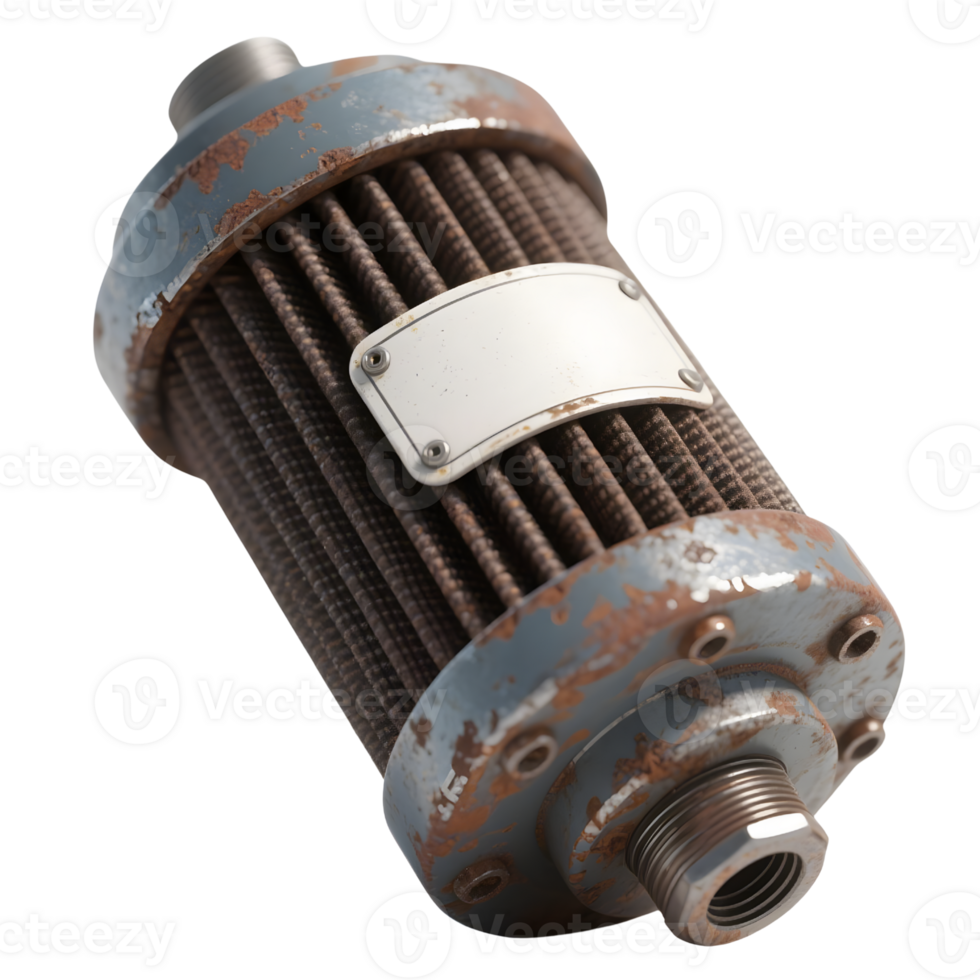 An old rusty filter is isolated on transparent background png