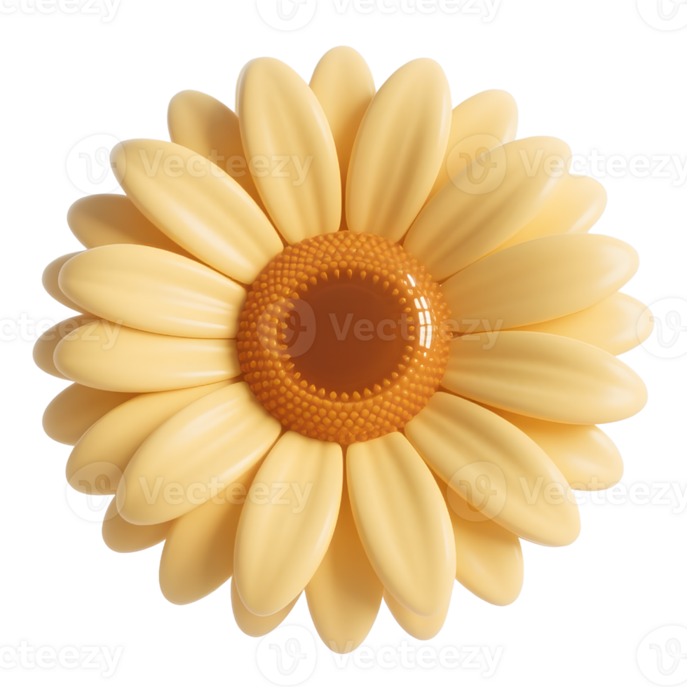 A yellow gerbera daisy isolated on transparent background png