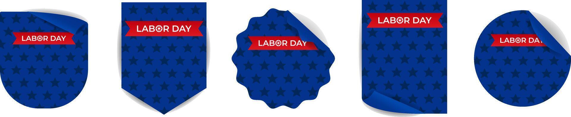set of stickers with empty space for text for shopping, sales, special offers for Labor Day in the United States of America. vector