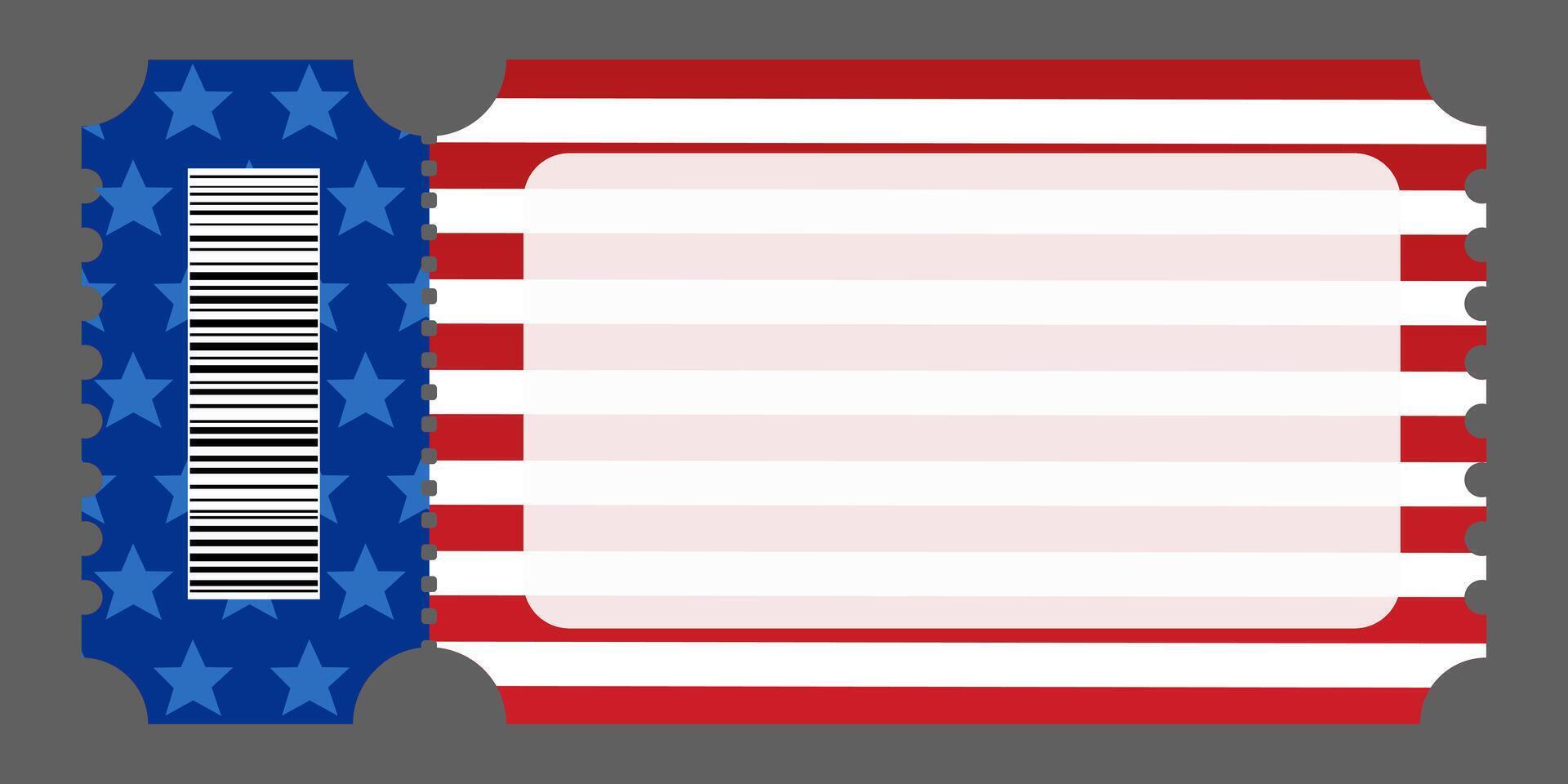 blank coupon or discount ticket with sales and special offers for traditional holidays in the United States of America. vector