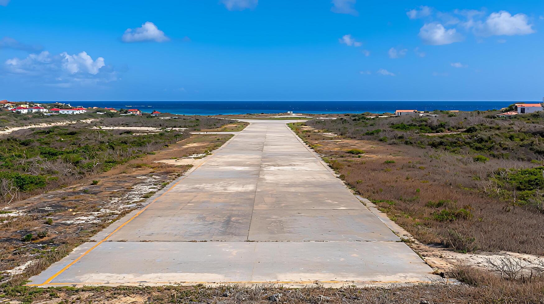 Tropical Runway Meets Ocean Horizon with Coastal Homes. photo