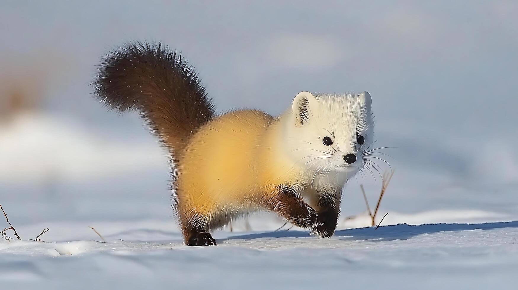 Adorable Sable on a Snowy Winter Day, Capturing Winter's Wild Charm. photo