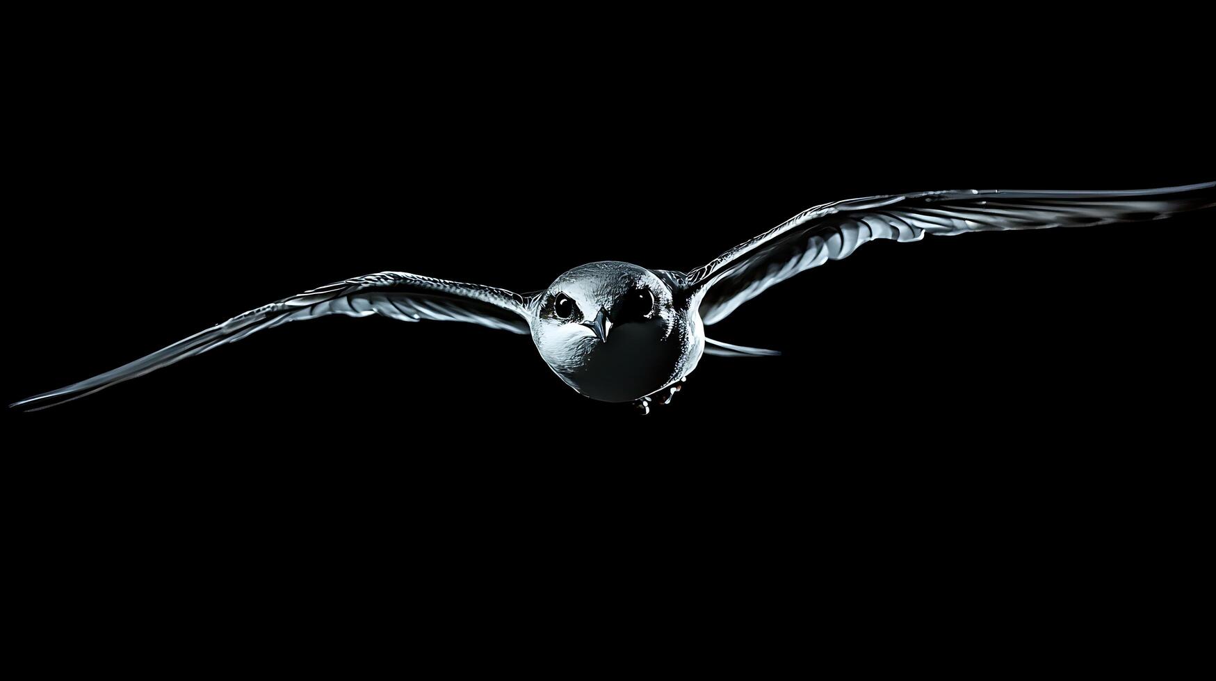 Majestic Bird of Prey in Dramatic Flight Against Black Background. photo