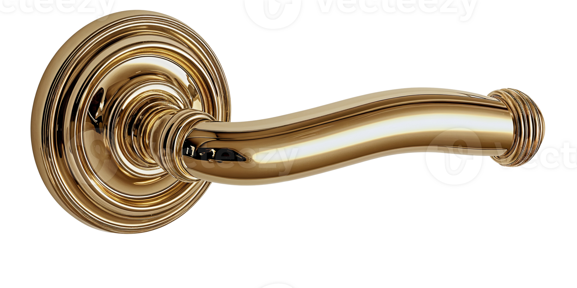 gold door handle on transparent background. png