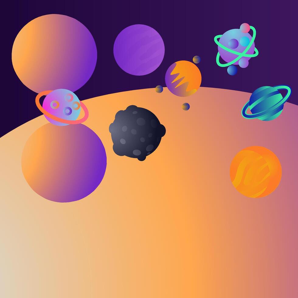 Planets in space. Planets in the universe. vector