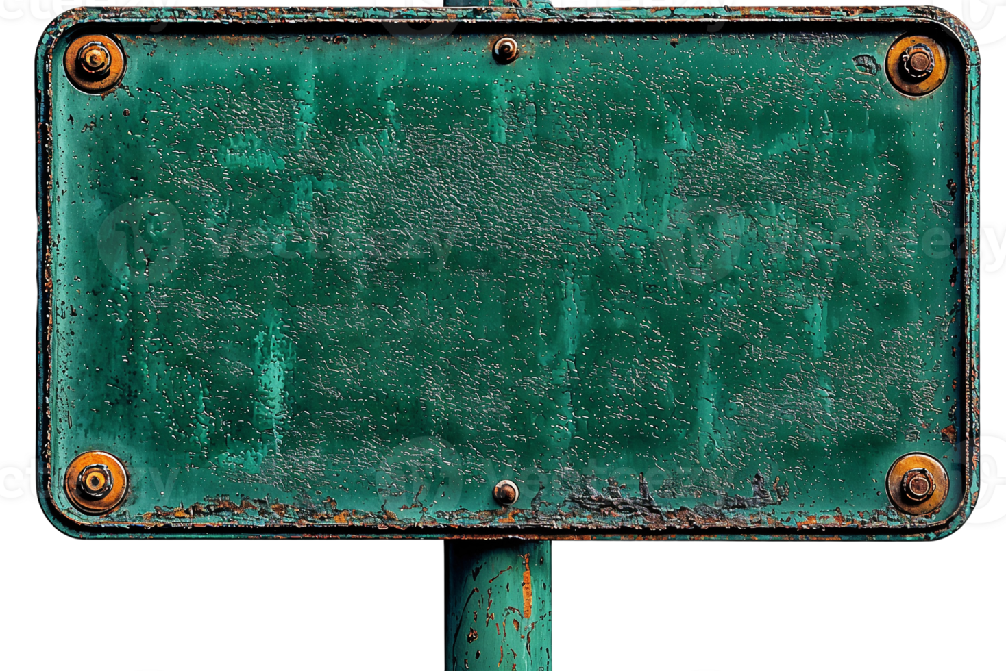 distressed green sign with rust isolated on Transparent Background png
