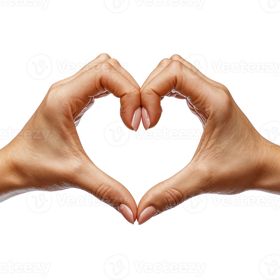 heart shape created with woman's hands on Transparent Background png