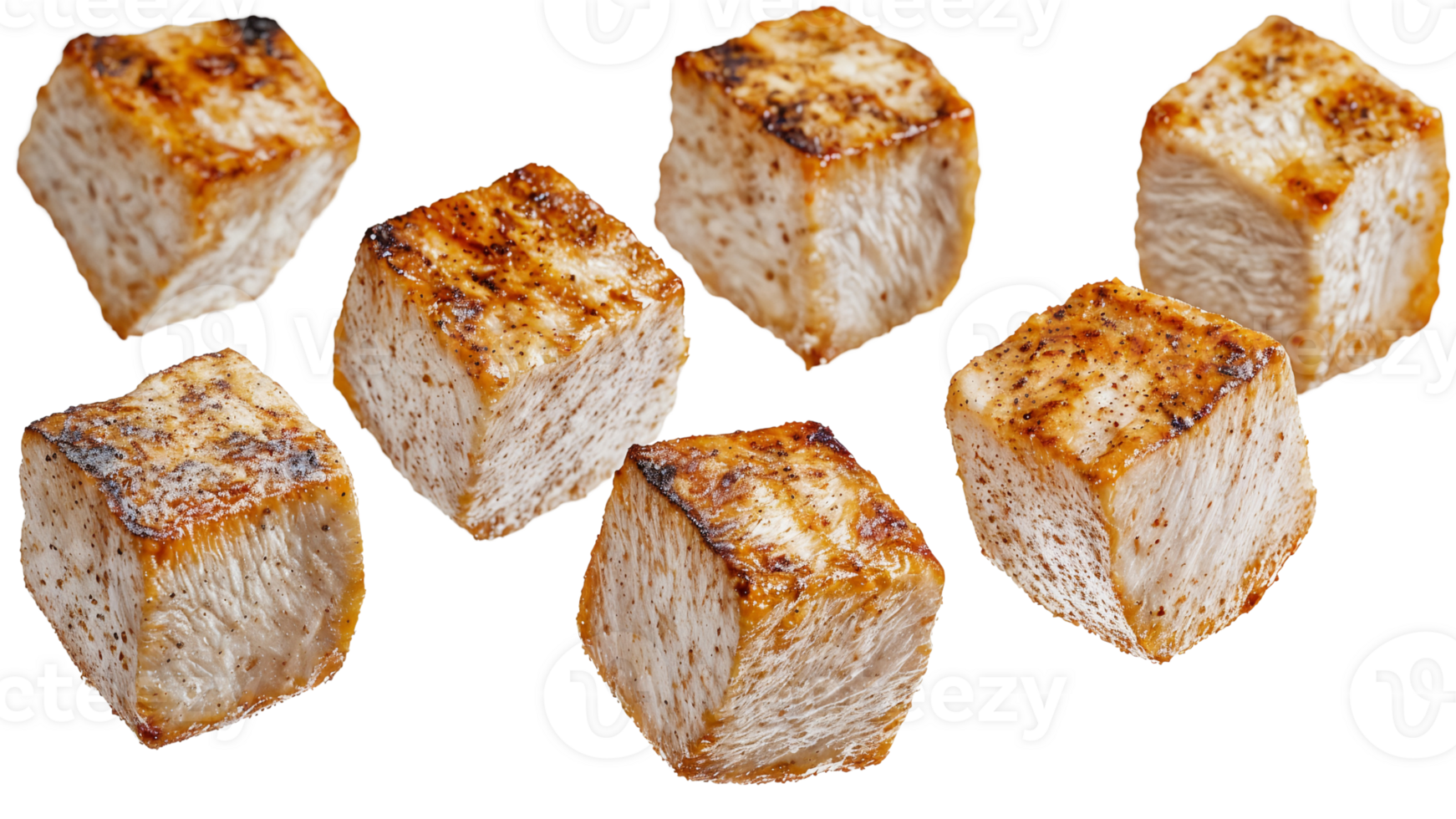 grilled pork cubes isolated on Transparent Background png