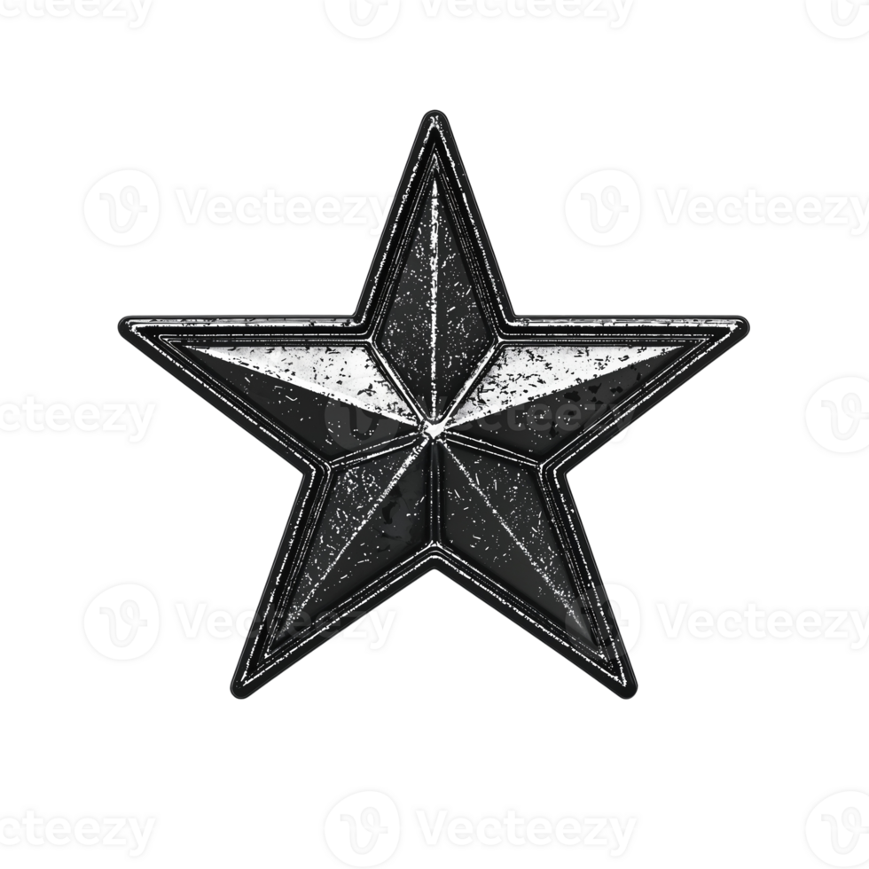 vintage worn star design on Transparent Background png