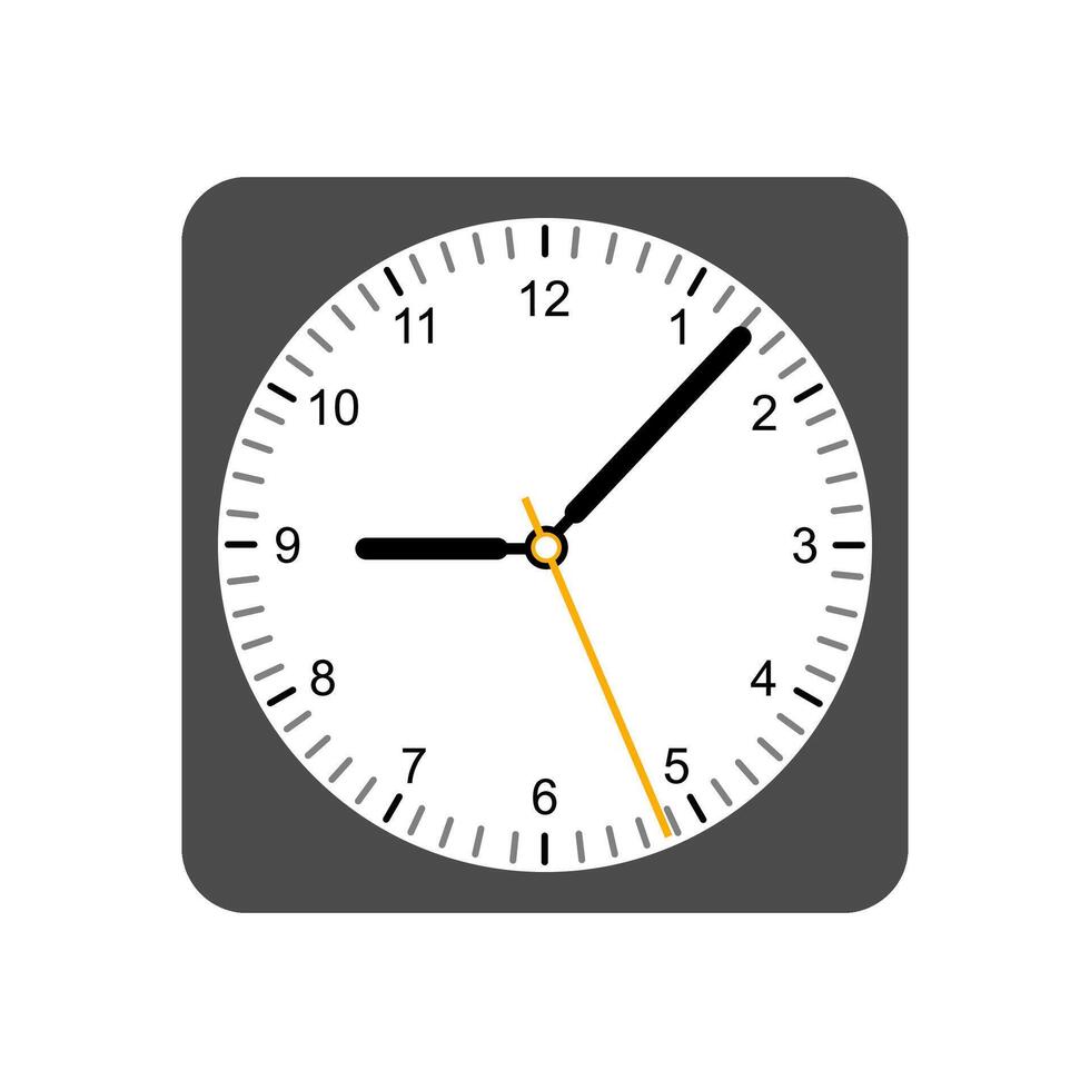 Analog clock time with white background. vector
