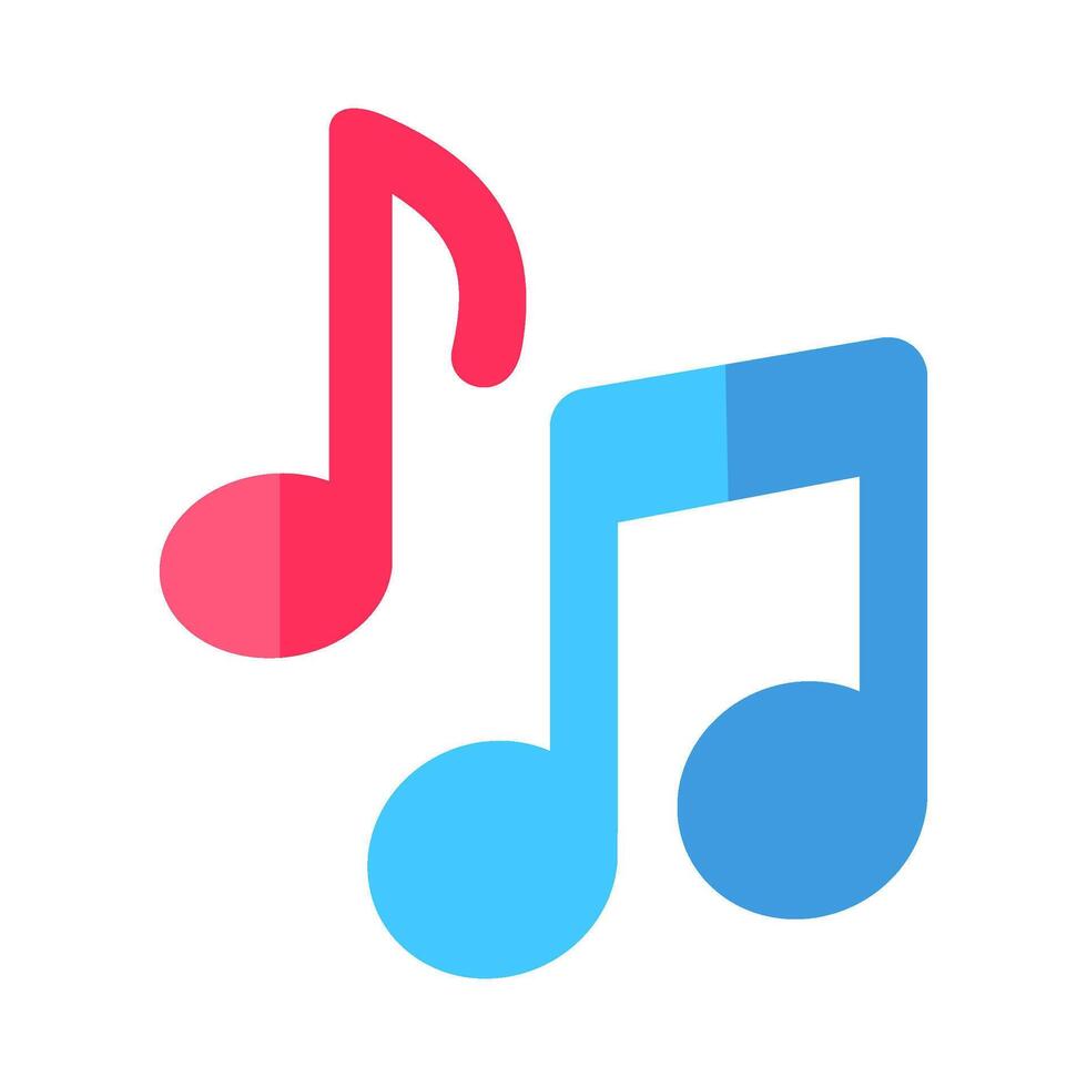Music note icon on white background. vector