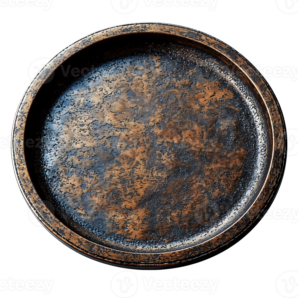 decorative copper tray with intricate design on Transparent Background png