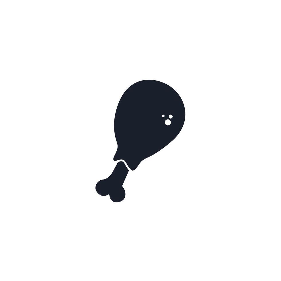Chicken Leg Icon. Grilled Drumstick Symbol for BBQ Branding and Fast Food Designs. vector