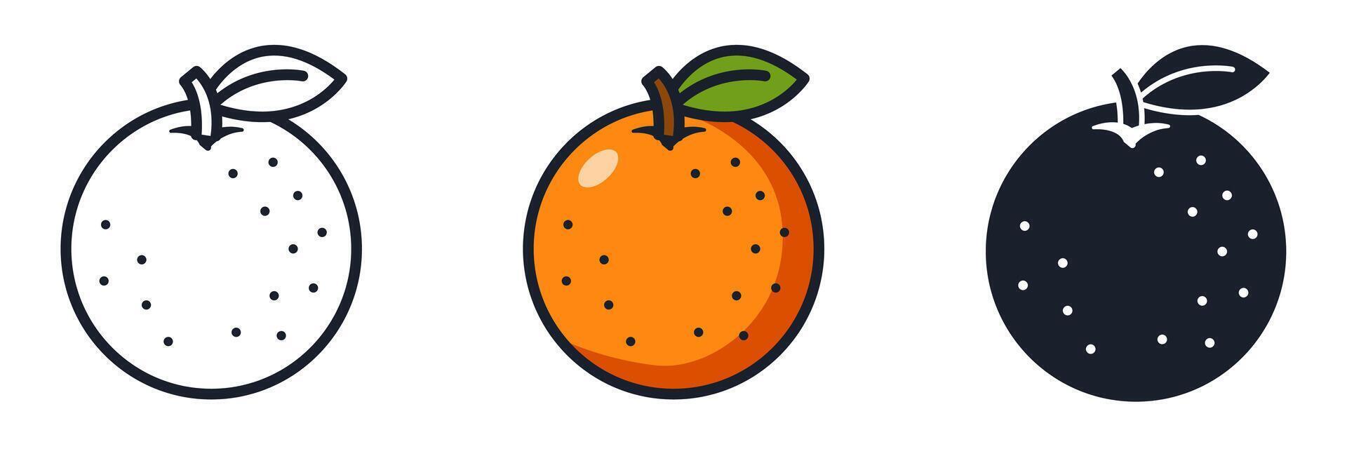 Orange Icon. Citrus Fruit Minimalist Design vector