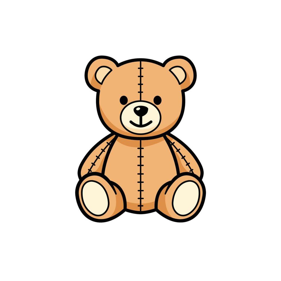 Cute and Friendly Teddy Bear with Simple Design for Children vector