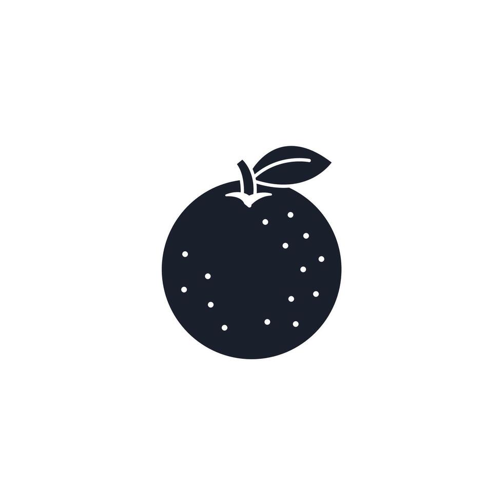 Orange Icon. Citrus Fruit Minimalist Design Isolated on White Background. vector