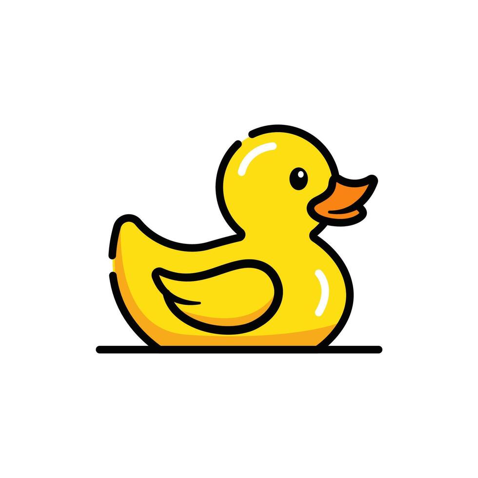 Cute Yellow Rubber Duck Toy Icon for Fun and Playful Themes vector