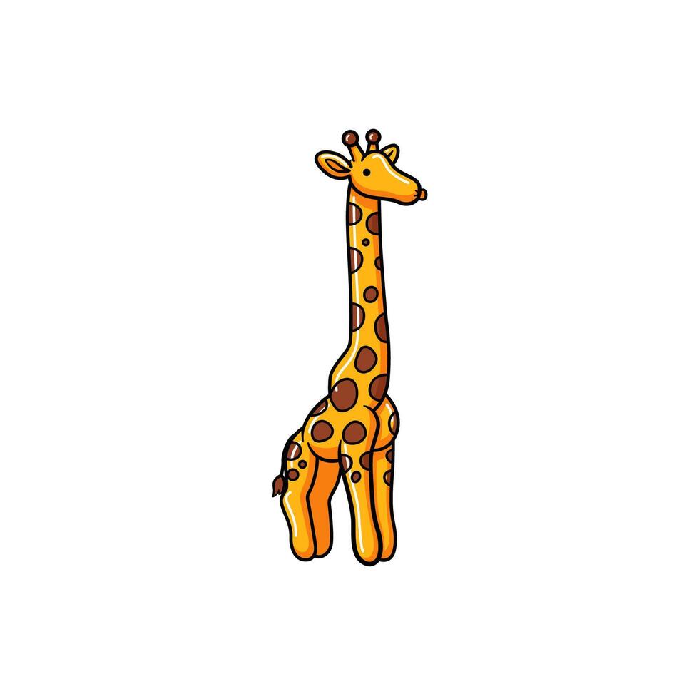 Playful Cartoon Giraffe with Colorful Spots in a Simple Style vector