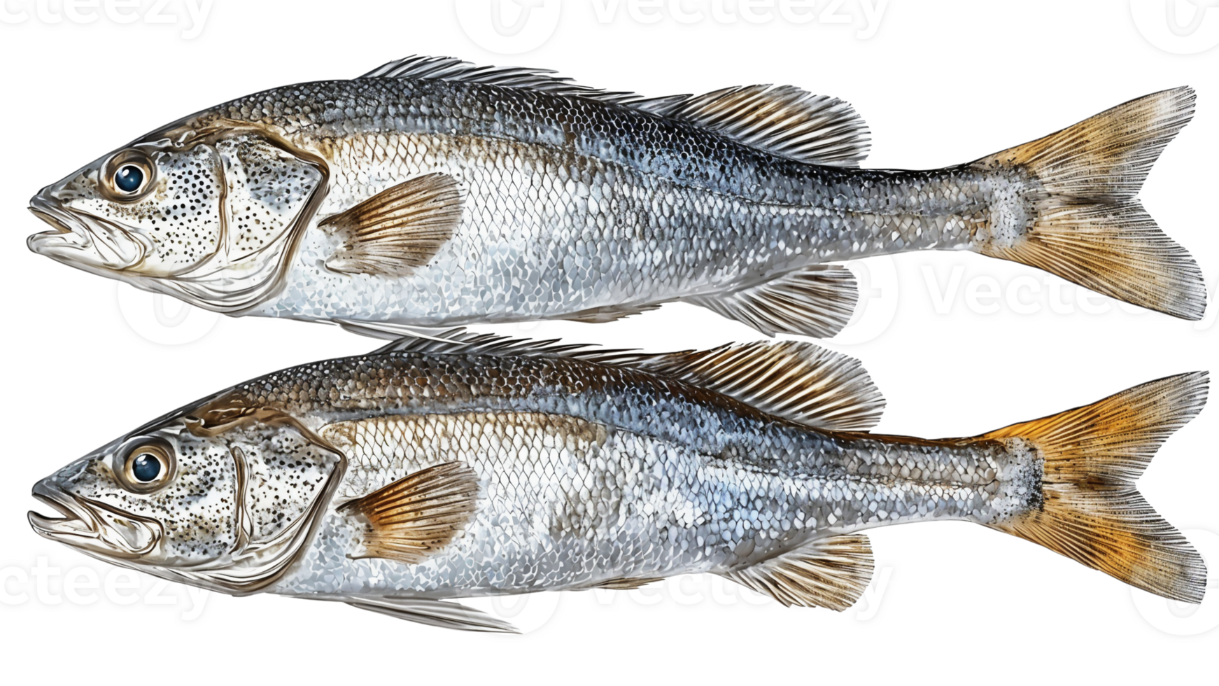 white seabass pair isolated on Transparent Background png