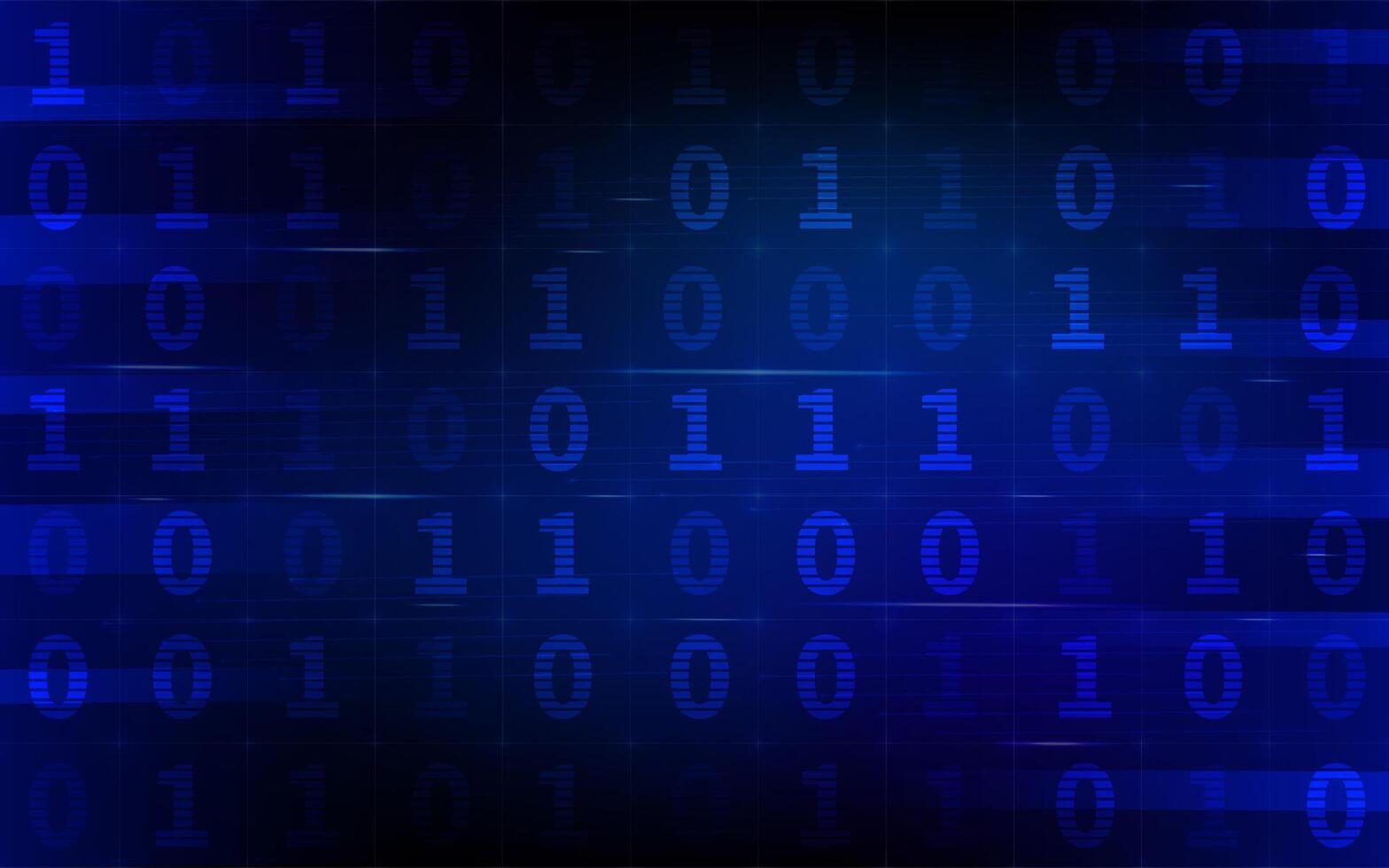 Abstract blue binary code digital data technology background cyber security vector