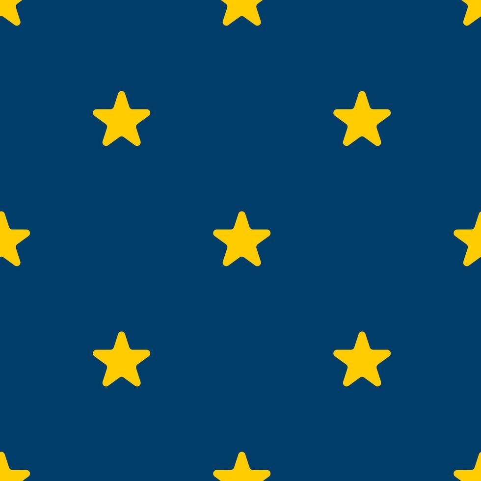Yellow stars on a dark blue background. Seamless pattern. vector