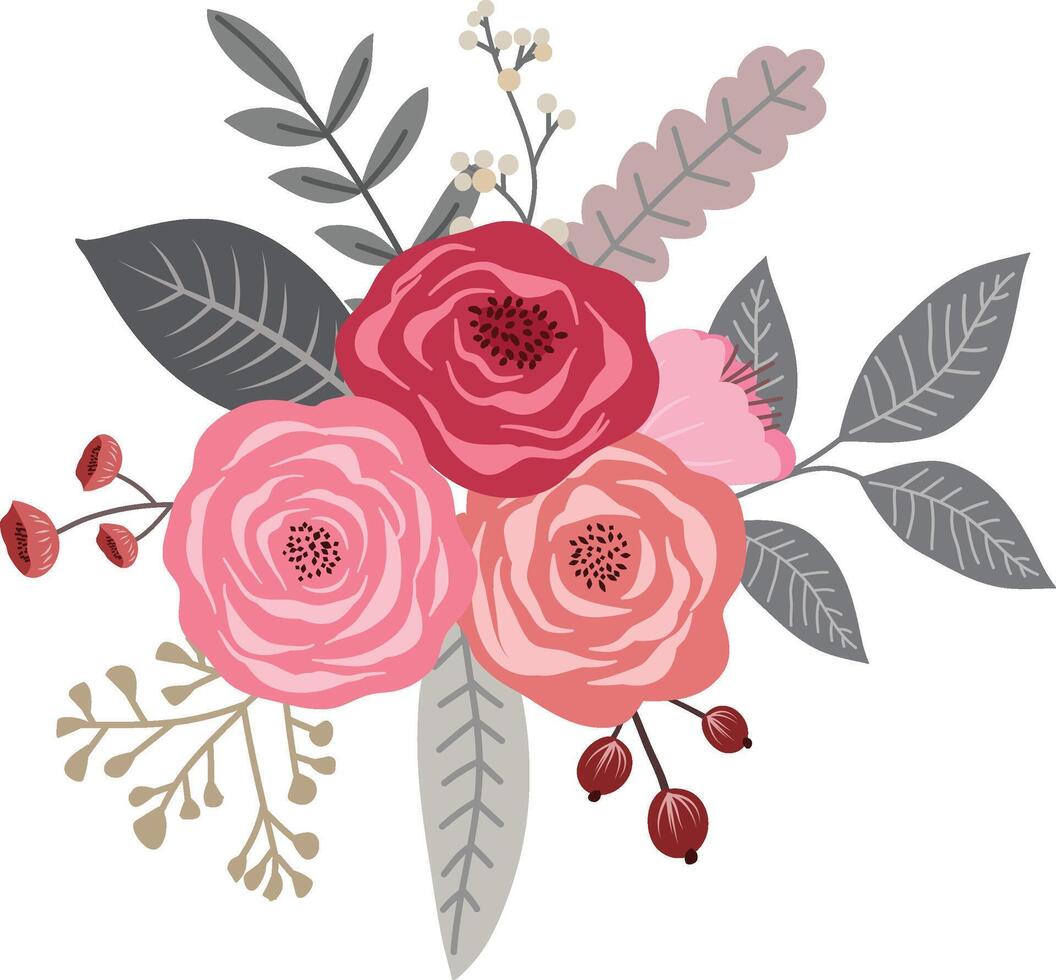 Bridal Rose Bouquet for Wedding and Romantic Events vector