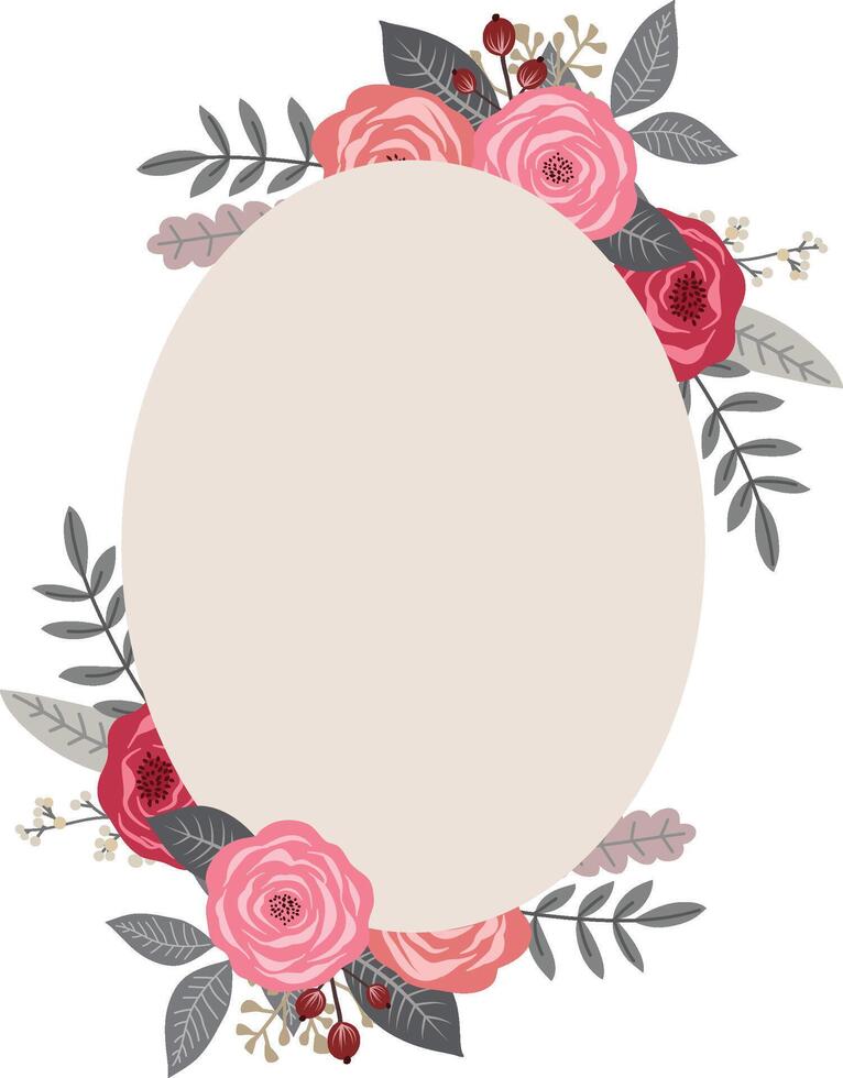 Vintage Rose Floral Border and Frame for Invitations vector