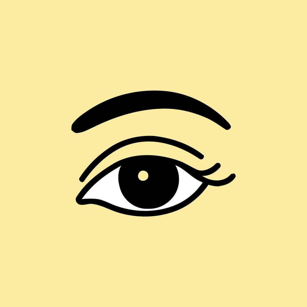 An eye with brow and eyeliner, symbolizing beauty and eye-focused makeup. vector