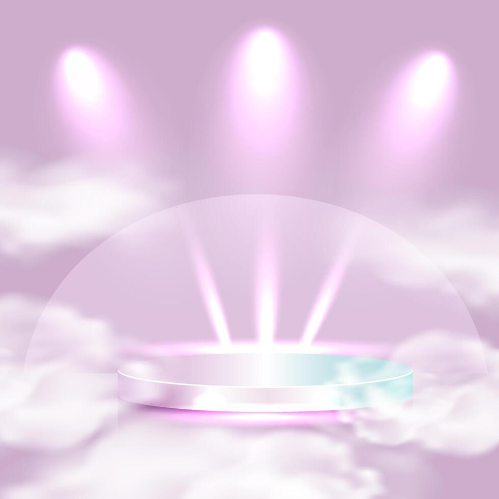 Realistic catwalks with highlights and shadows and clouds of smoke vector