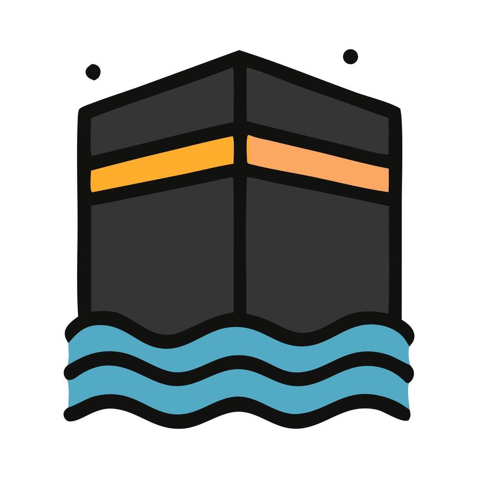 Kaaba icon on white background vector