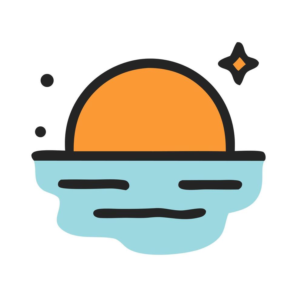Beach icon with white background vector