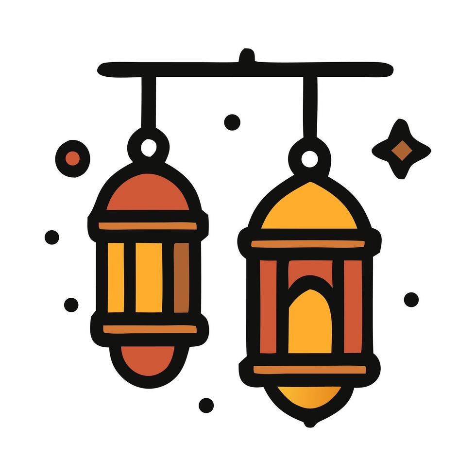Lamp lantern icon on white background vector