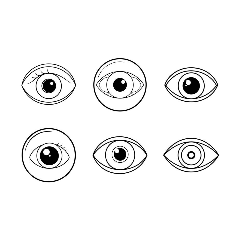 Eyeball Icon and Linocut Silhouette Design vector